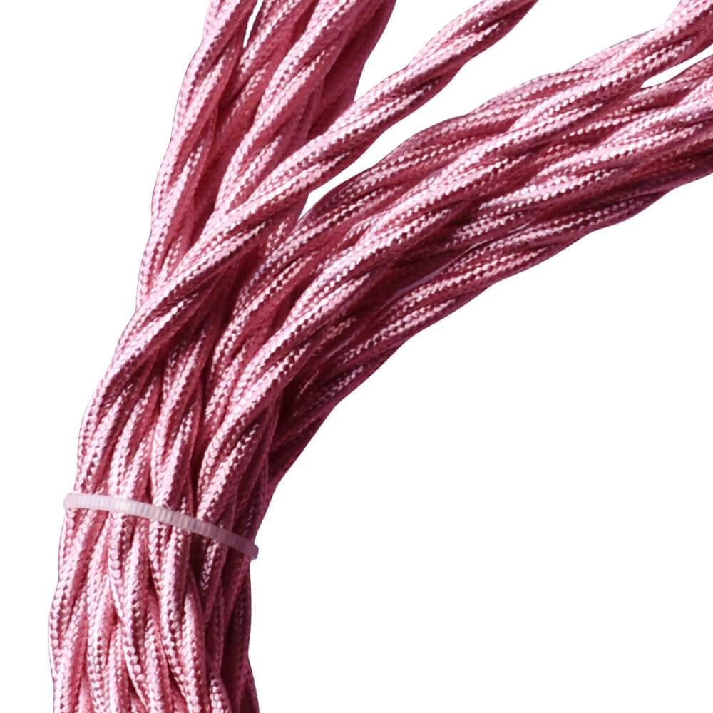 2-adriges verdrilltes Elektrokabel Shiny Pink Color Fabric 0.75mm - Shop für LED-Leuchten - Transformatoren - Lampenschirme - Halter | LEDSone de