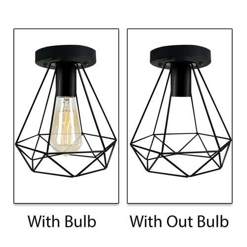 Vintage E27 Deckenpendelleuchte & Wandlampe - schwarz~1768