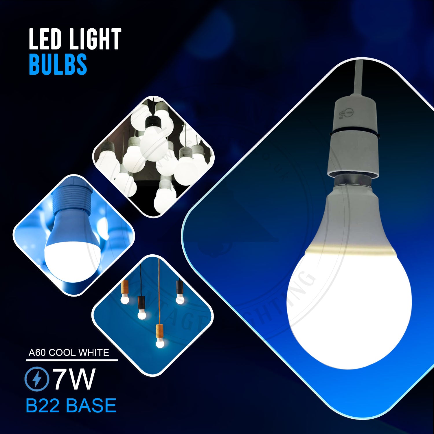 7 W B22 Schraub-LED-Licht GLS-Lampen, energiesparende Edison Cool