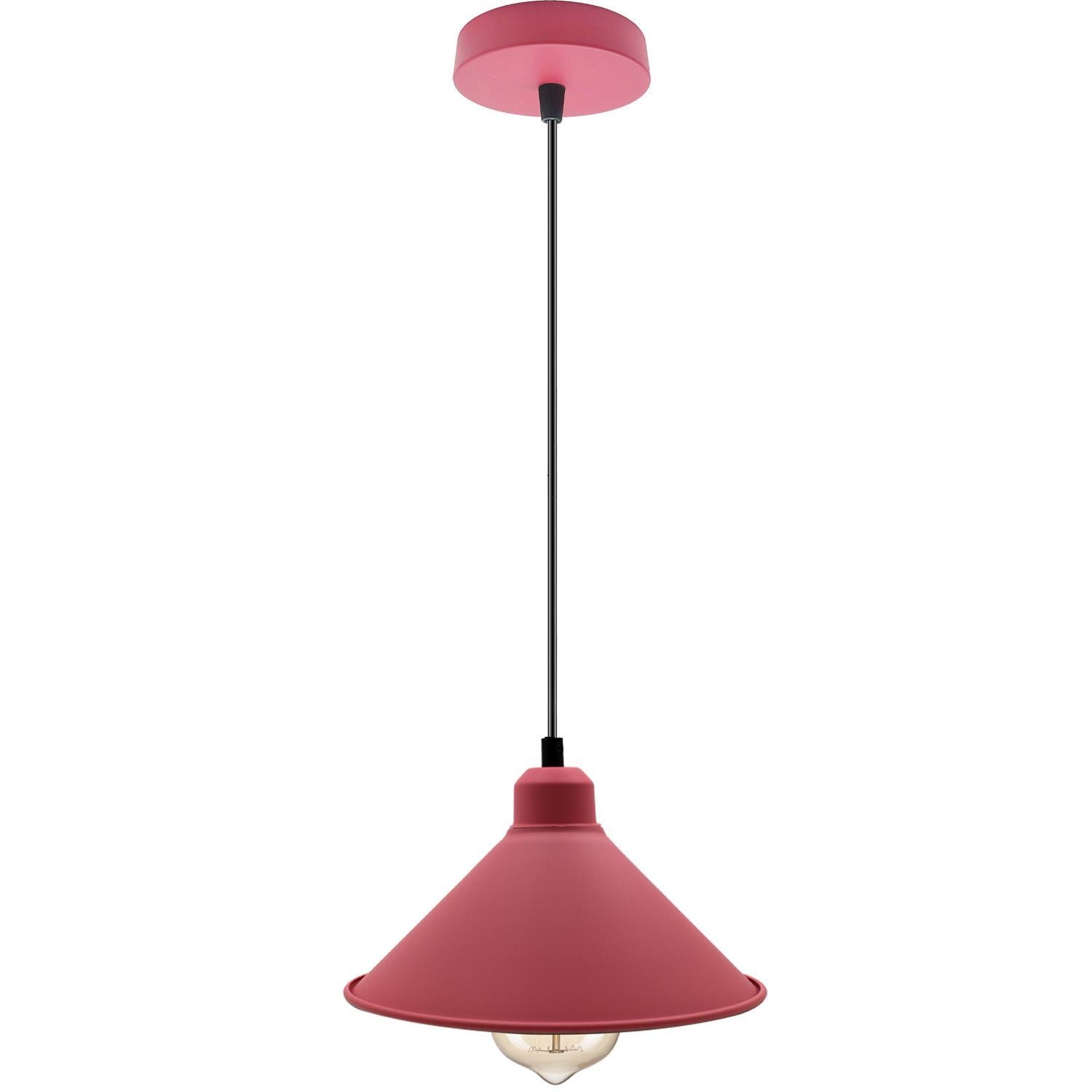 Retro industrielle hängende Kronleuchter-Decken-Kegel-Schatten rosa Farbe Vintage-Metallpendelleuchte