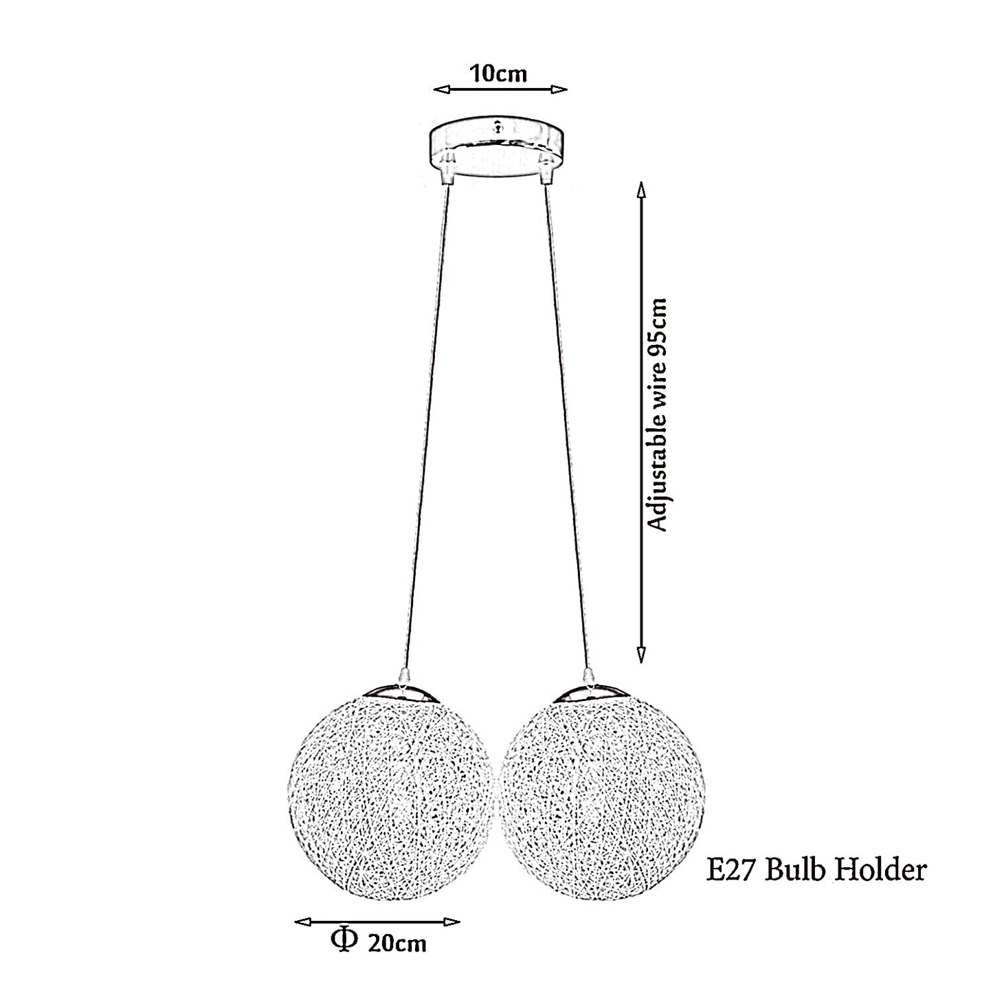Schwarz Rattan Wicker Woven Ball Globe 2 Outlet Moderne Pendelleuchte Hängende Deckenleuchte