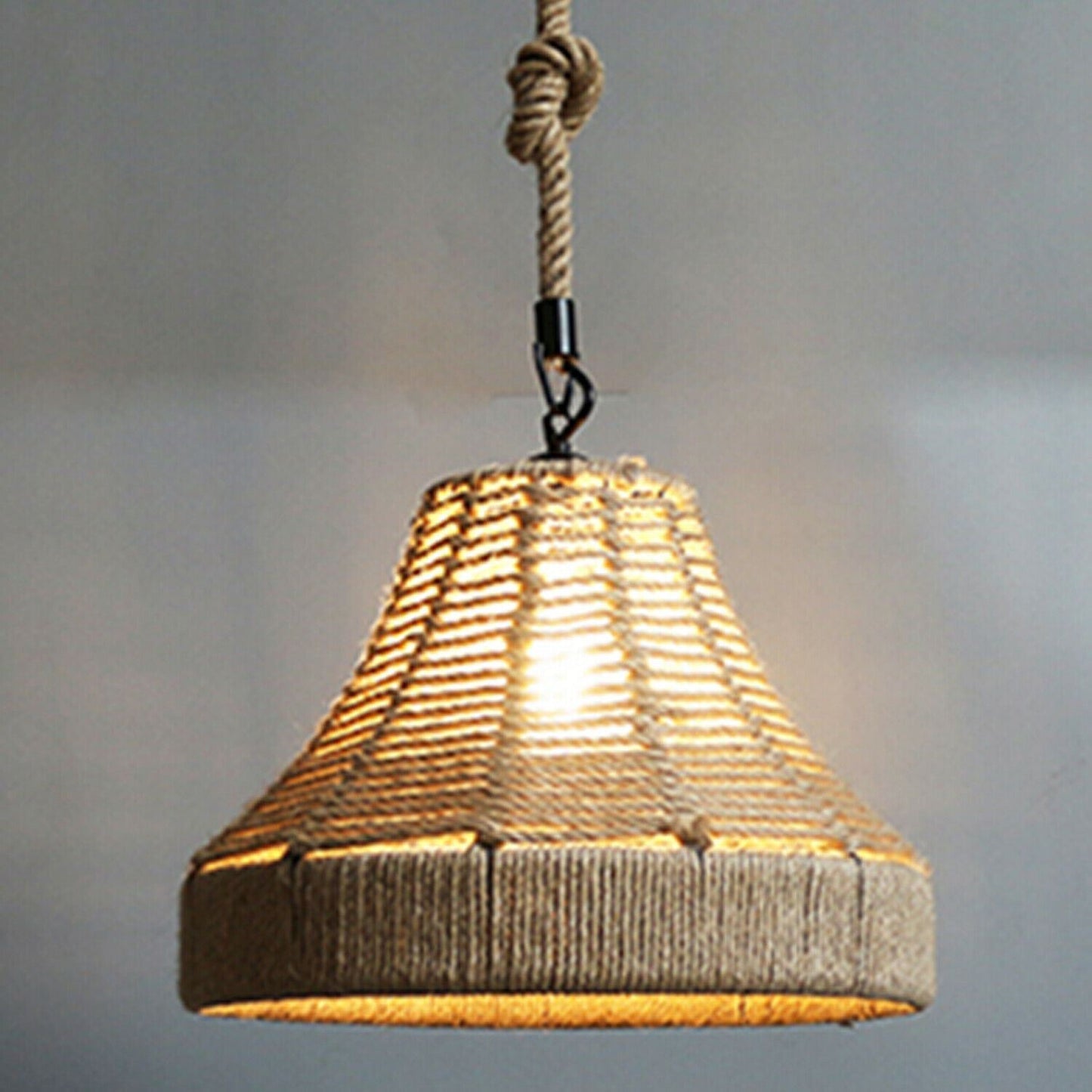 Retro Industrial Vintage Loft Hanfseil Pendelleuchte Deckenlampe
