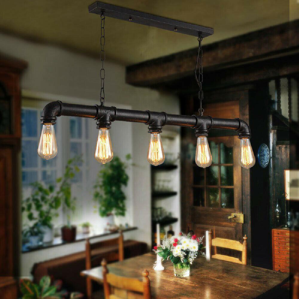 5 Flammig Rohr Hängelampe Industrial Pendelleuchte