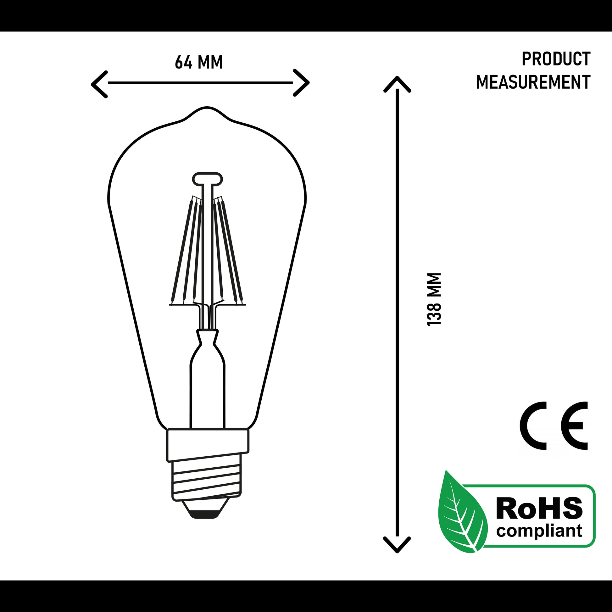 E27 ST64 Vintage LED dimmbare Glühbirnen, 6 W Edison-Glühbirne, 2700 K warmweiß, bernsteinfarbene, energiesparende dekorative Glühbirnen im Retro-Stil