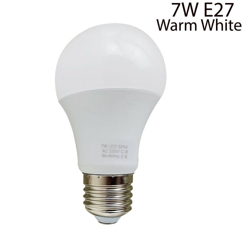 E27 7W energiesparende warmweiße LED-Glühbirnen A60 E27 Einschraubbirnen, nicht dimmbar