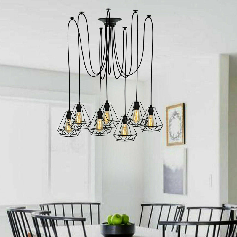 schwarze Spinnenlampe für Wohnzimmer