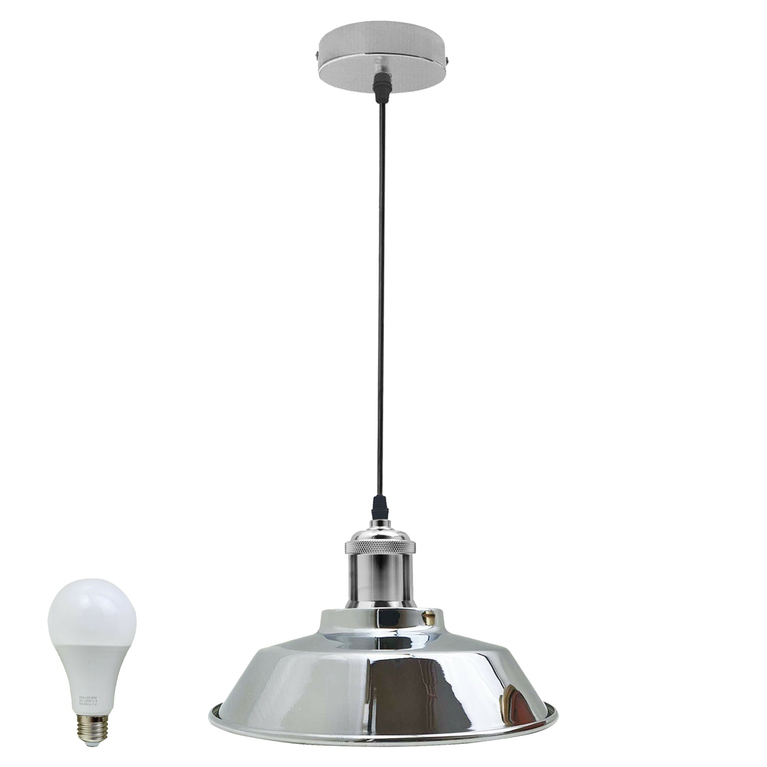 Vintage Modern Industrial Deckenlampenschirm Pendelleuchte Retro Loft Satin Nickel