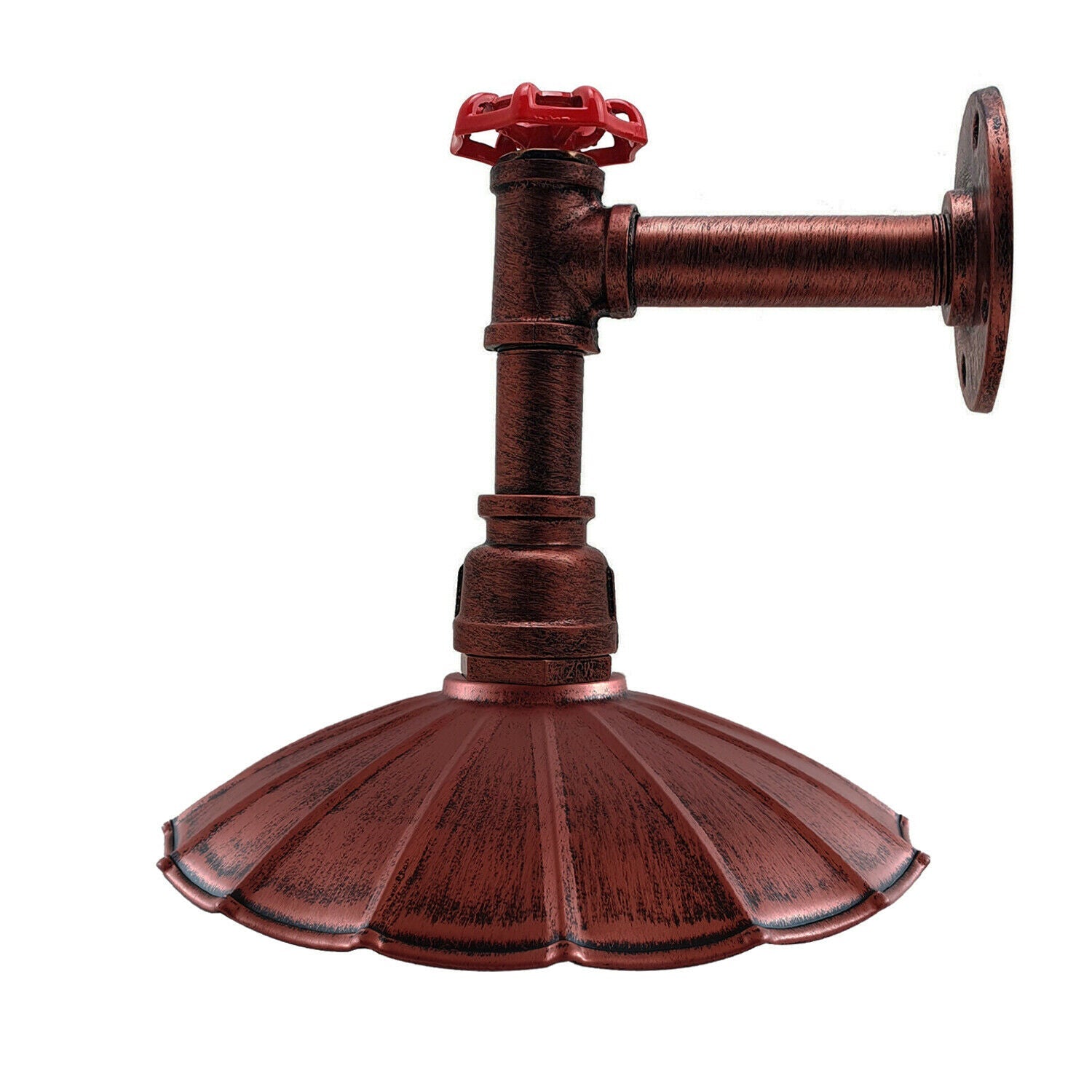 Industrie Regenschirm Form Schirm Wand Rohr Leuchten Innenleuchte Metall Lampe Rustikal Rot LEDSone DE