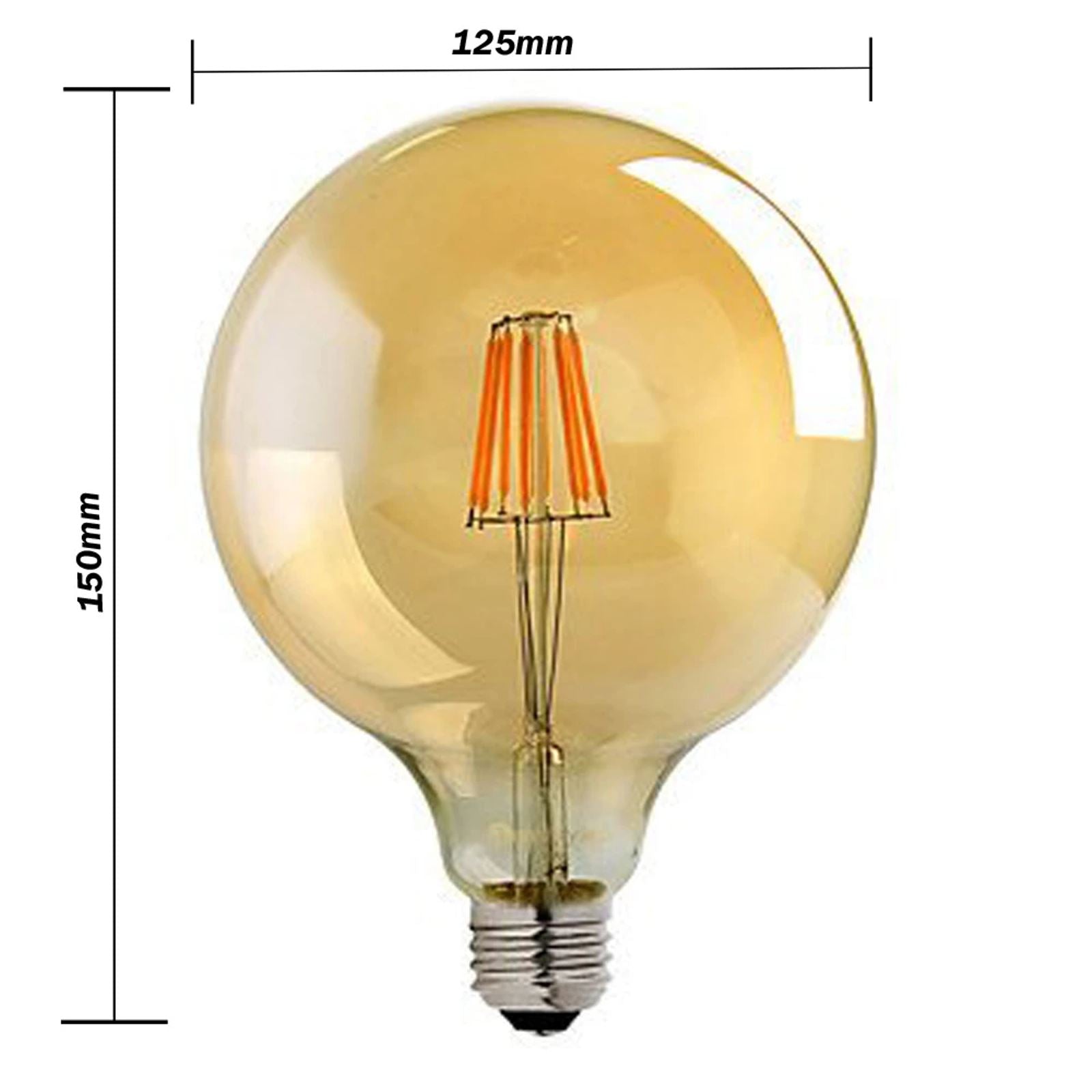 B22 8W Vintage-Industrie G125 Edison Licht LED Glühbirne Bernstein Lampe