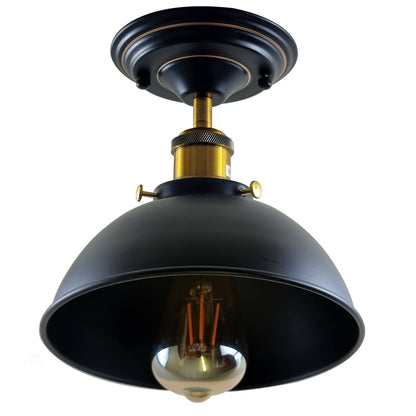 Industrielle Retro-Lampenschirm-Unterputzmontage, moderne schwarze Deckenleuchte