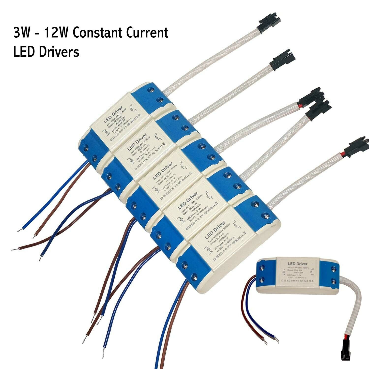 Blaues Gehäuse 12W LED-Treiber Netzteil Transformator AC - 240V - DC Konstantstrom LED-Treiber