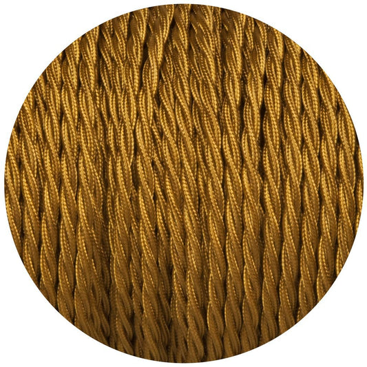 Textilkabel 2 Adrig Lampenkabel 0.75mm², Geflochten, Gold