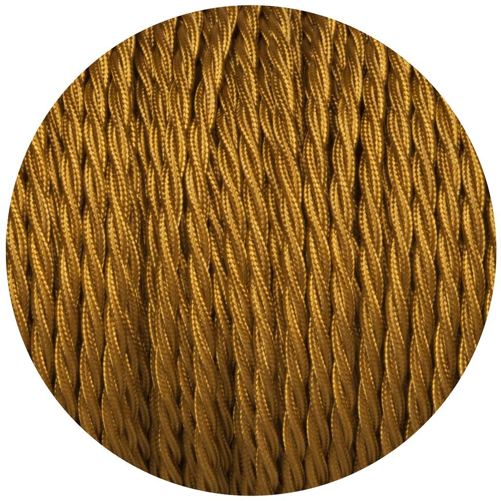 Textilkabel 2 Adrig Lampenkabel 0.75mm², Geflochten, Gold –