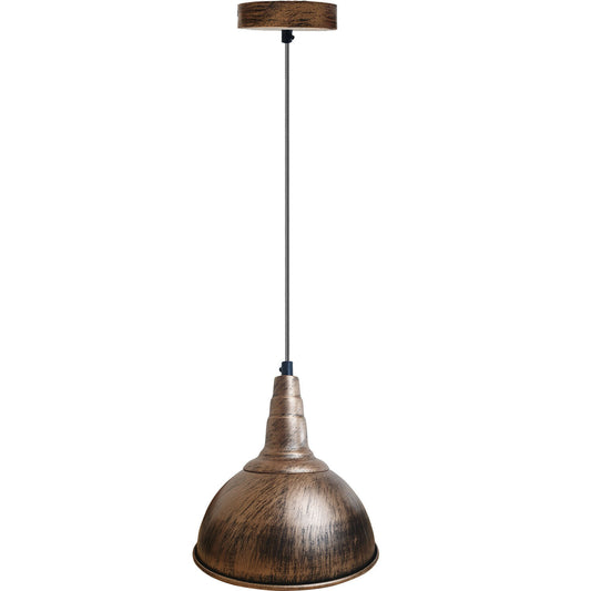 Gebürstetes Kupfer Retro-Pendelleuchte Schatten Deckenleuchten Stil Metalllampe