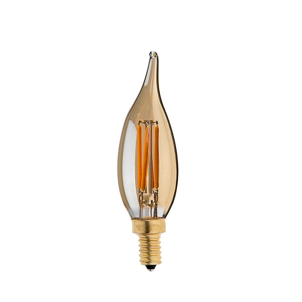 C35 E14 4W LED Dimmbar Gebogene Spitze Vintage Flame Candle Glühbirne