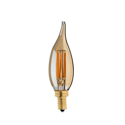 C35 E14 4W LED Dimmbar Gebogene Spitze Vintage Flame Candle Glühbirne