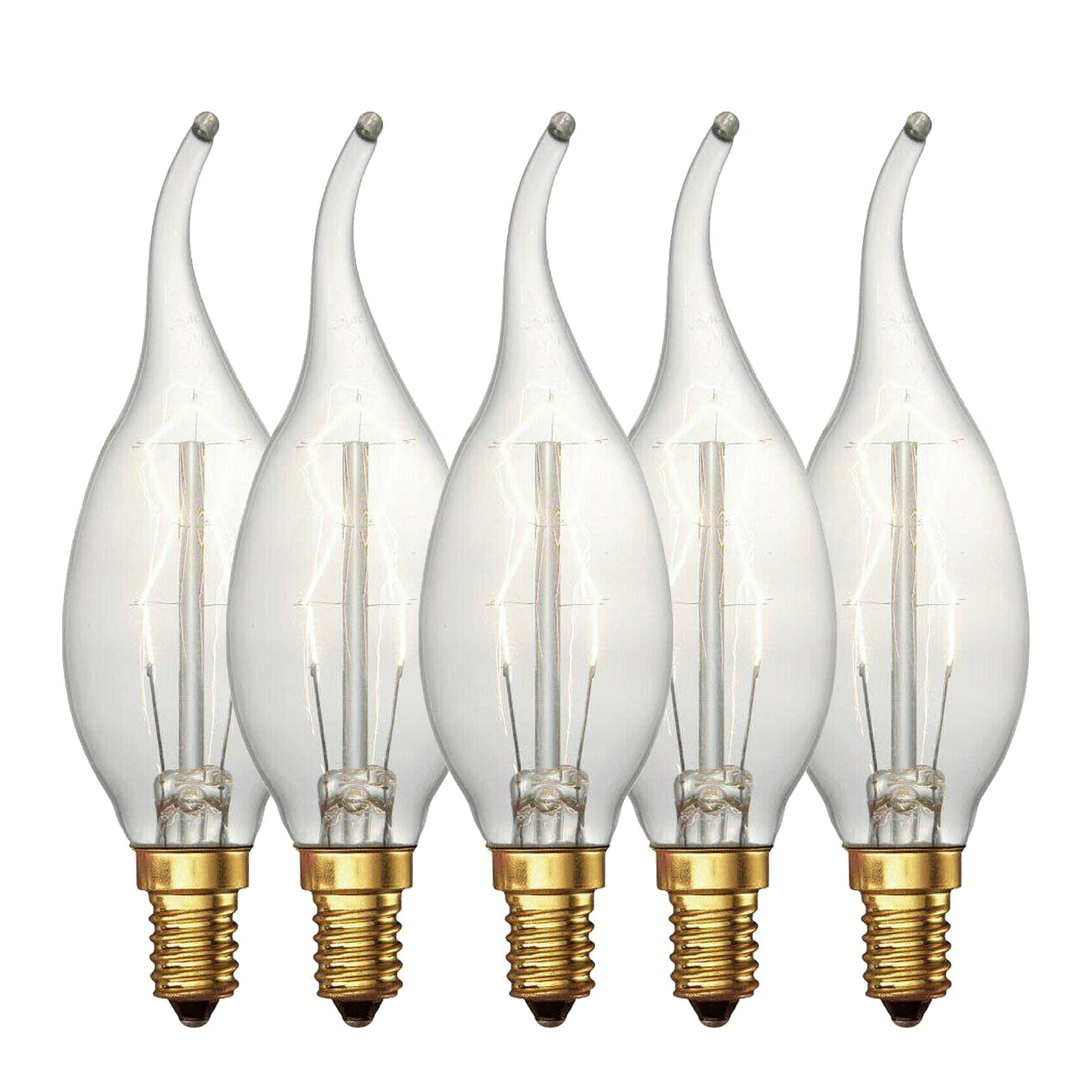 Vintage Retro Edison Filament Bernstein 1/3/5 Pack C35 Dimmbare Flamme E14 60W Glühbirnen