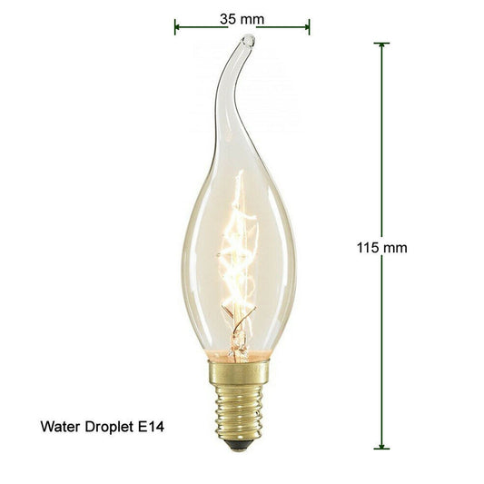 Vintage Retro Edison Filament Bernstein 1/3/5 Pack C35 Dimmbare Flamme E14 60W Glühbirnen