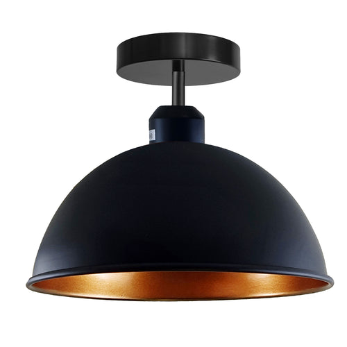 Schwarze Unterputz-Deckenleuchte Metall E27 ~2162