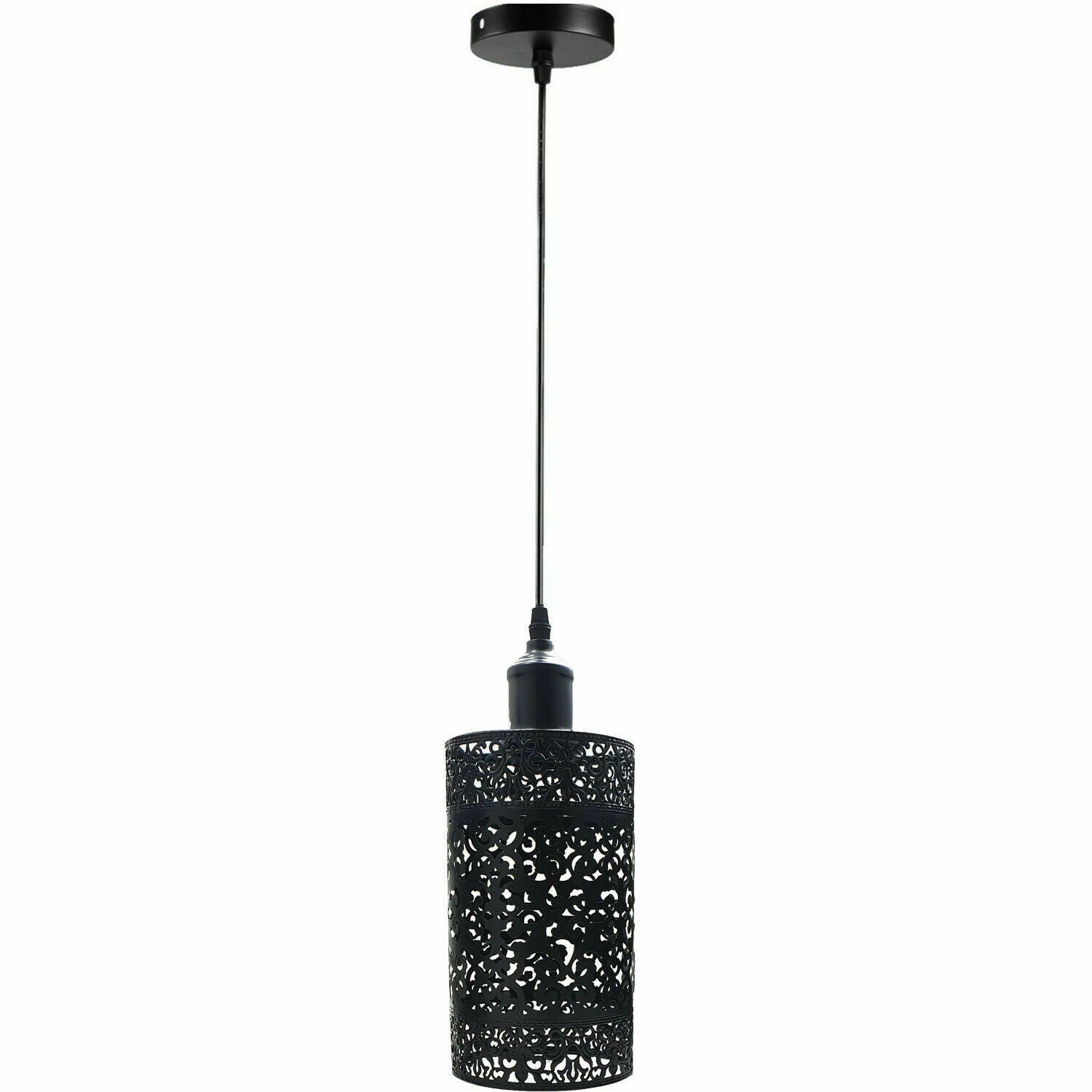 Schwarz-Pendelleuchte Retro Deckenlampe Vintage-Leuchte Hängelampe Industrie Design E27