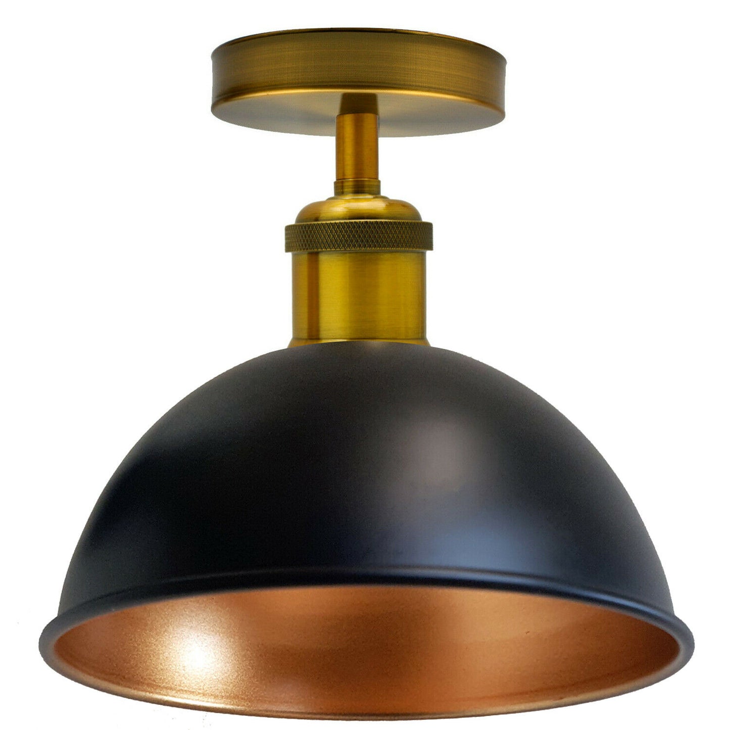 Schwarz Gold Inner Vintage Retro Flush Mount Deckenleuchte Rustikale Farbe Metall Lampenschirm