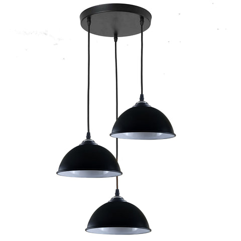 Lampada a sospensione per interni in bianco e nero, paralumi a 3 teste, attacco E27 ~ 2152