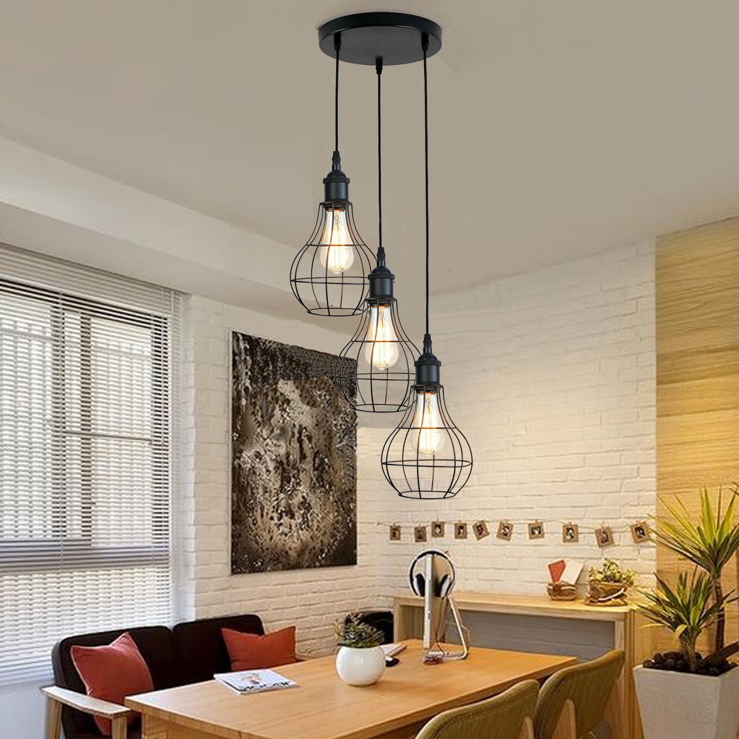 3 flammig pendelleuchte höhenverstellbar für wohnzimmer ~1531