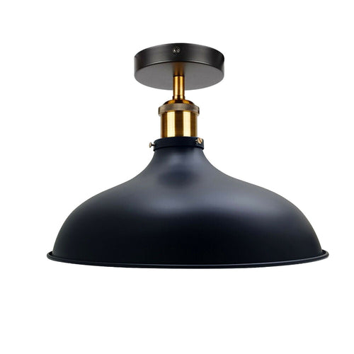 Schwarz Deckenleuchte Metallschirm Ø 36cm – Modern Deckenlampen E27~2738