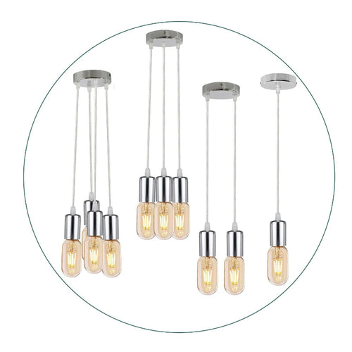 Vintage E27 Lampenfassung mit Textilkabel & Deckenrose Fur Pendelleuchte~1560