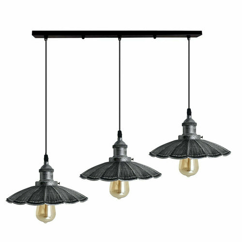 Lampada a sospensione a 3 luci in argento per soggiorno, sala da pranzo~1676