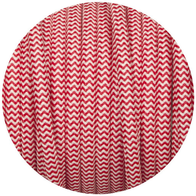 Textilkabel Stoffkabel Lampenkabel 2x0.75mm², Rund, Rot und Weiß