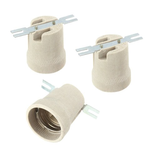 3 x Keramik E27 Lampenfassungen Hitzebeständig für Leuchten ~1669