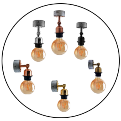 Applique attacco E27 | 1 luce | Plafoniere ~1883