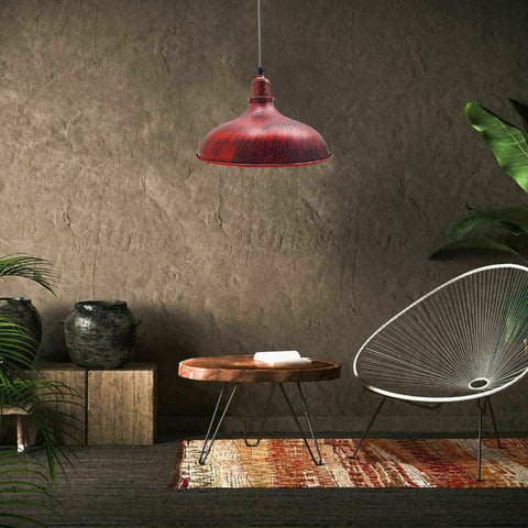 Lampada a sospensione industriale retrò rossa - lampada a sospensione vintage Ø 36cm~2784