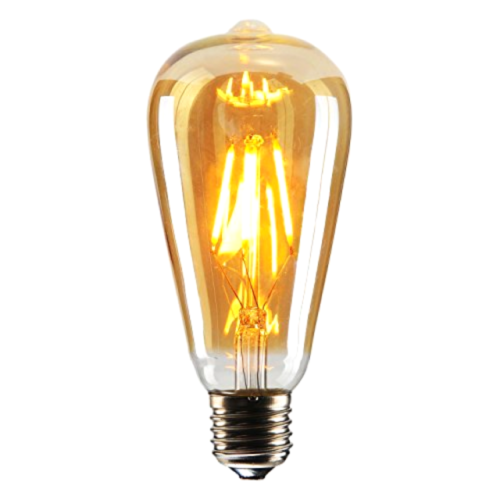 E27 ST64 Vintage LED dimmbare Glühbirnen, 6 W Edison-Glühbirne, 2700 K warmweiß, bernsteinfarbene, energiesparende dekorative Glühbirnen im Retro-Stil