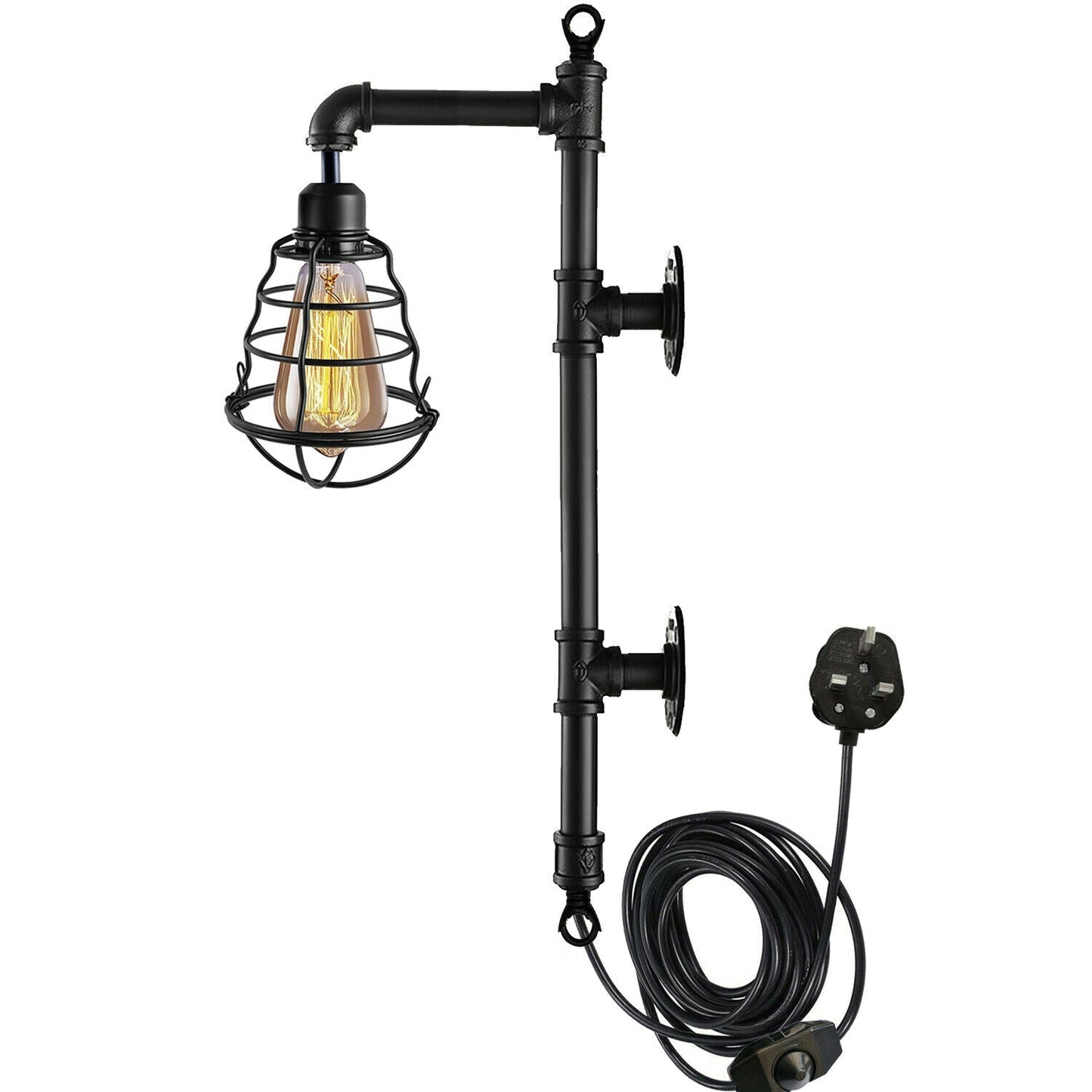 Plug in Industrial Farmhouse Rustic Style Leuchte Rohrwandbeleuchtung LEDSone DE-18