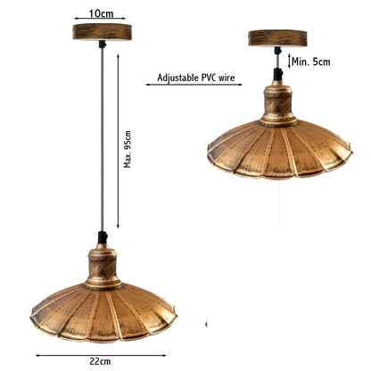 Gebürstetes Kupfer-Industriedesign Küchenlampe E27 Hängelampe Retro Pendellampe Lampe Leuchte