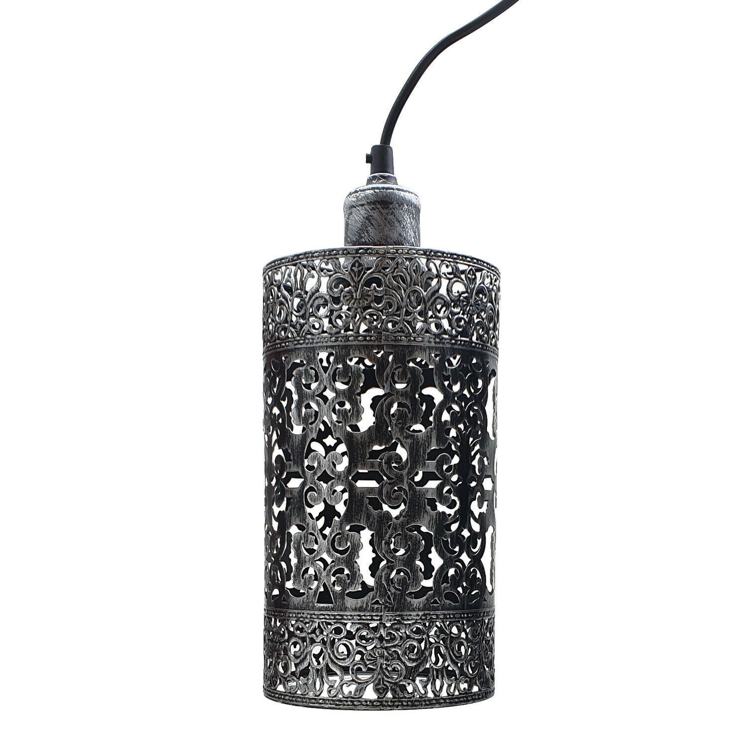 Gebürstetes Silber-Pendelleuchte Retro Deckenlampe Vintage-Leuchte Hängelampe Industrie Design E30