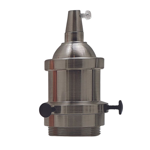 Retro lampeholder satin nikkel - E27 vintage Edison pærer ~ 1474