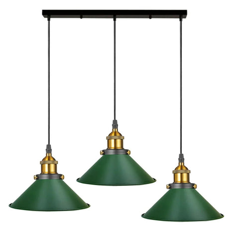 Lampada a sospensione moderna verde a 3 luci E27 ~1637