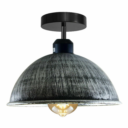 Halbbündige Deckenleuchte im Vintage-Silber-Look