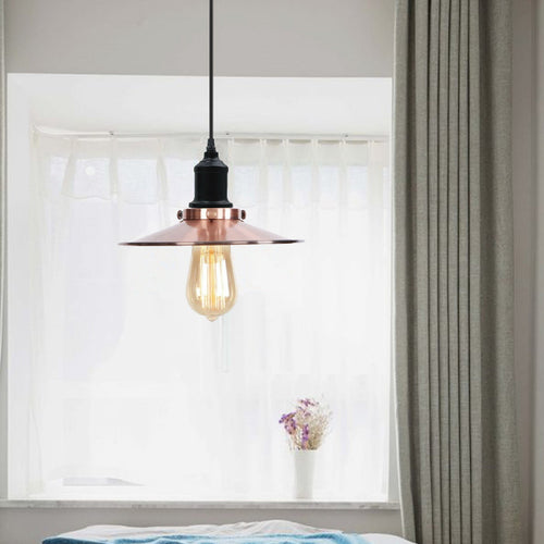 Lampada a sospensione retrò in metallo color rame, lampada a sospensione vintage~1515
