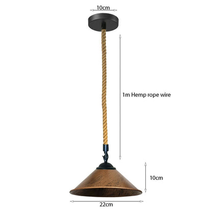 Stilvolle Hanf Pendellampe 22cm  mit Glühbirne