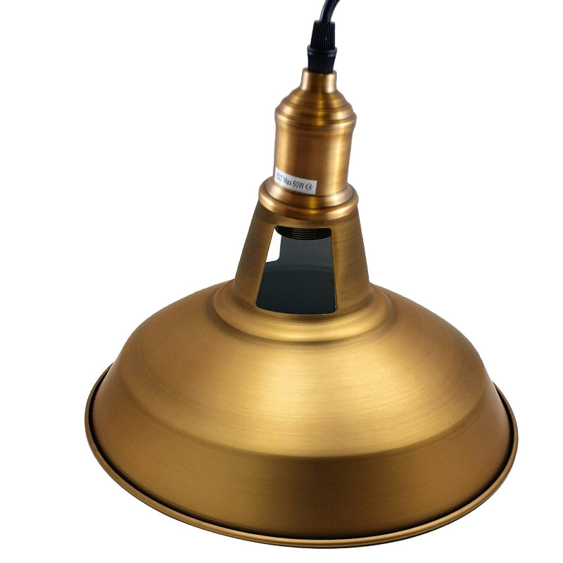 Industrie Design Deckenlampe Set Gold-Messing E27