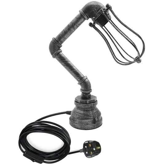 Rohr Tischlampe mit 75cm Kabel ,Licht Käfig 12cm