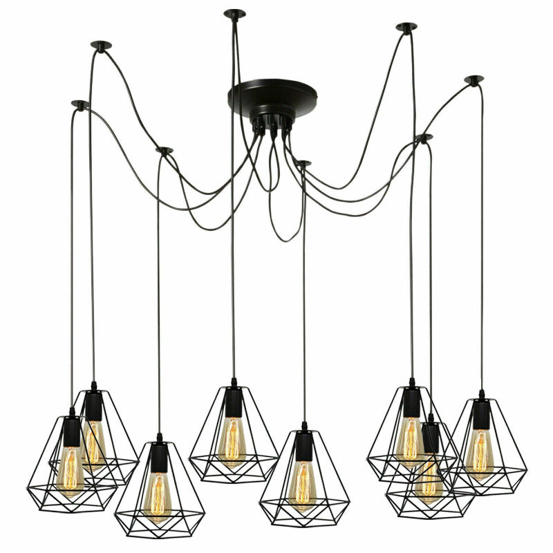 Spinnenlampe Decke 2-Flammig Pendelleuchten Deckenrosette