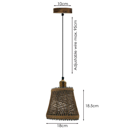 Korb-Industrie Vintage Lampe Retro Deckenlampe Pendelleuchte Kronleuchter E27 Käfig