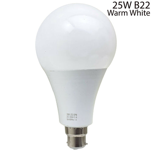 Lampadina a risparmio energetico B22 da 25 W, luce bianca calda, globo ~2210