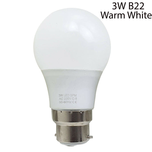 3W B22 Glühbirne Energiesparlampe Warm White Globe
