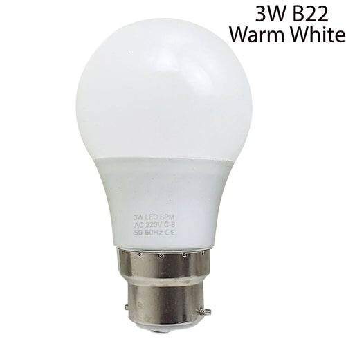 Lampadina B22 da 3 W - lampada a risparmio energetico bianco caldo per soggiorni ~2217